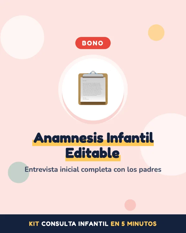 Portada de la Anamnesis Infantil Editable